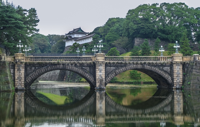 Kaiserlicher Palast und die Nijubashi Brücke in Tokio, Japan