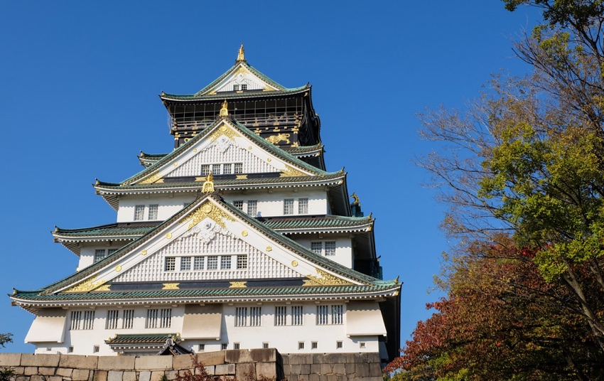 Das Osaka Schloß aus der Nähe, Japan