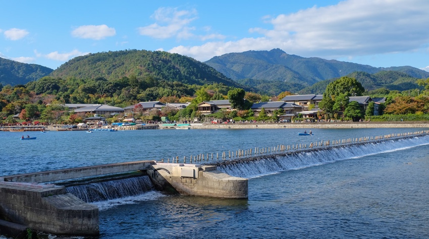 Ausblick auf Arashiyama Distrikt in Kyoto, Japan