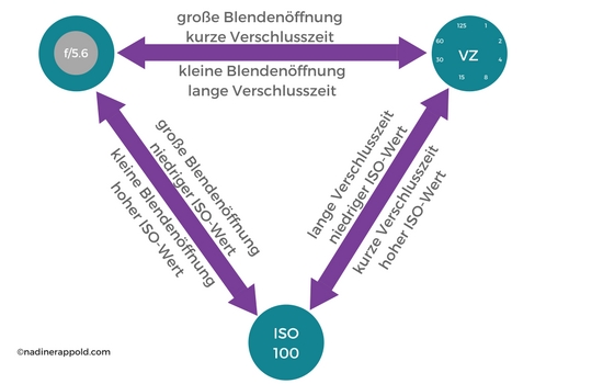 Grafik Blende ISO Verschlusszeit Belichtungsdreieck